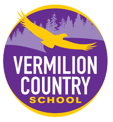 purple circle logo with white text "VERMILION COUNTRY" and "SCHOOL" in yellow.